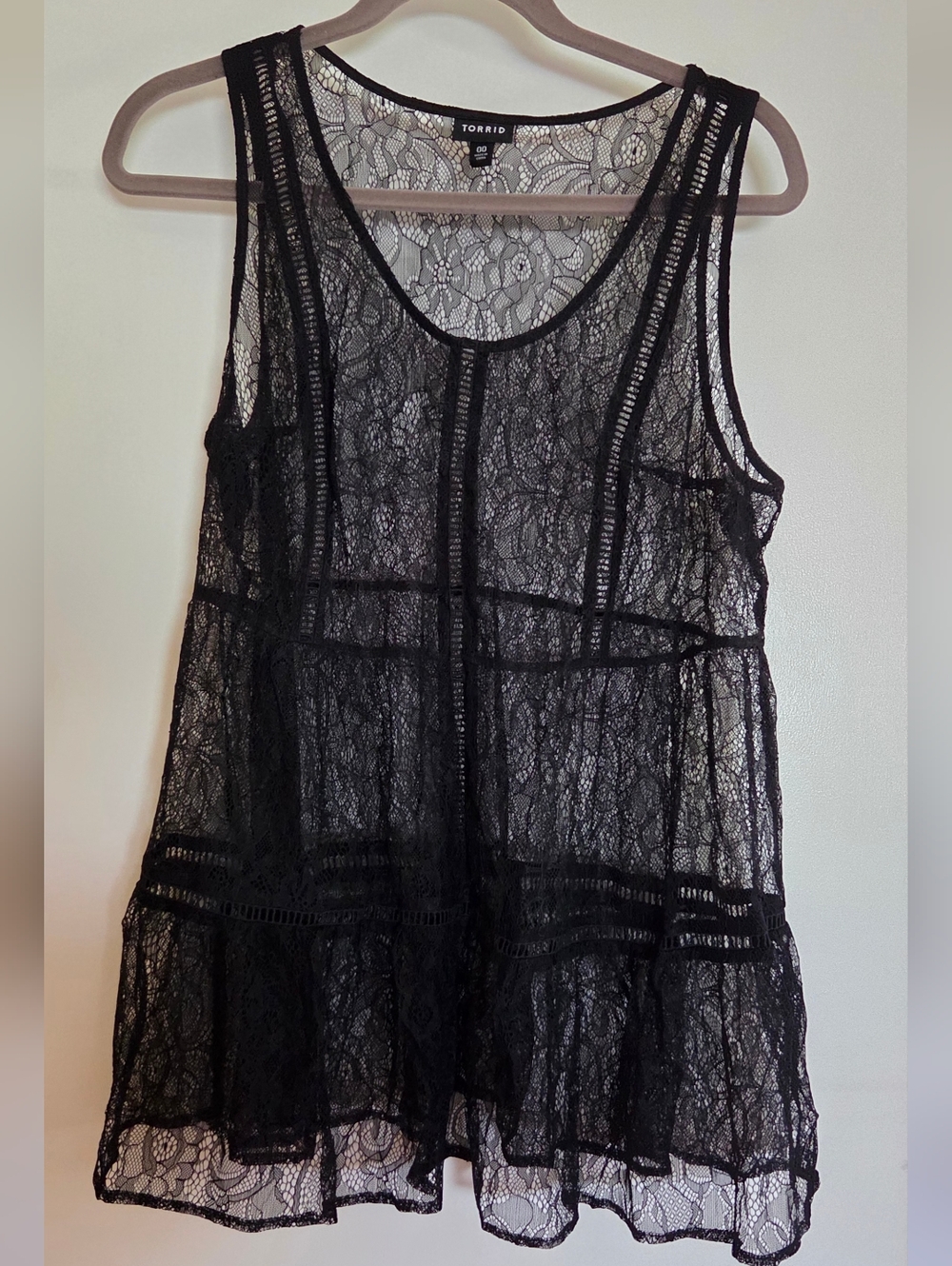Torrid Black Lace Tank Top